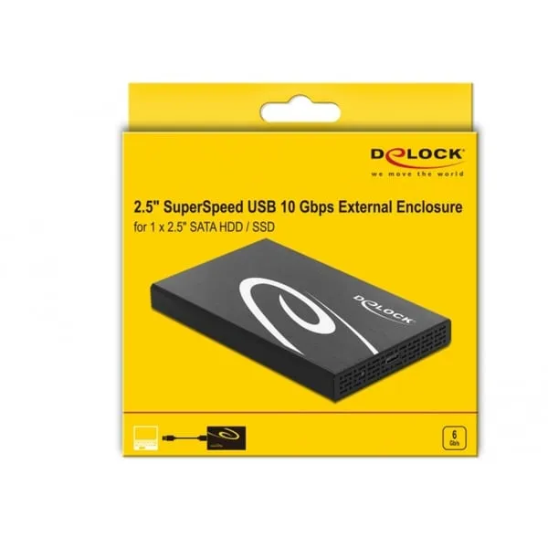Externes Gehäuse für 2.5? SATA HDD / SSD mit SuperSpeed USB 10 Gbps (USB 3.1 Gen 2), Laufwerksgehäuse – Bild 4