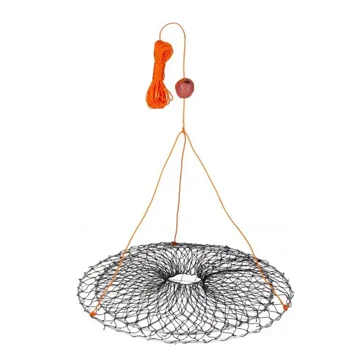 VEVOR Krabbenfallen mit Doppelringen 60 cm (oben) 50 cm (unten), Krabbenreusen 2 Stk. Faltbar mit Skala, 18,28 m Seil und Drahtgitterboden, Krabbensenke für Blaukrabben Wollhandkrabben – Bild 10