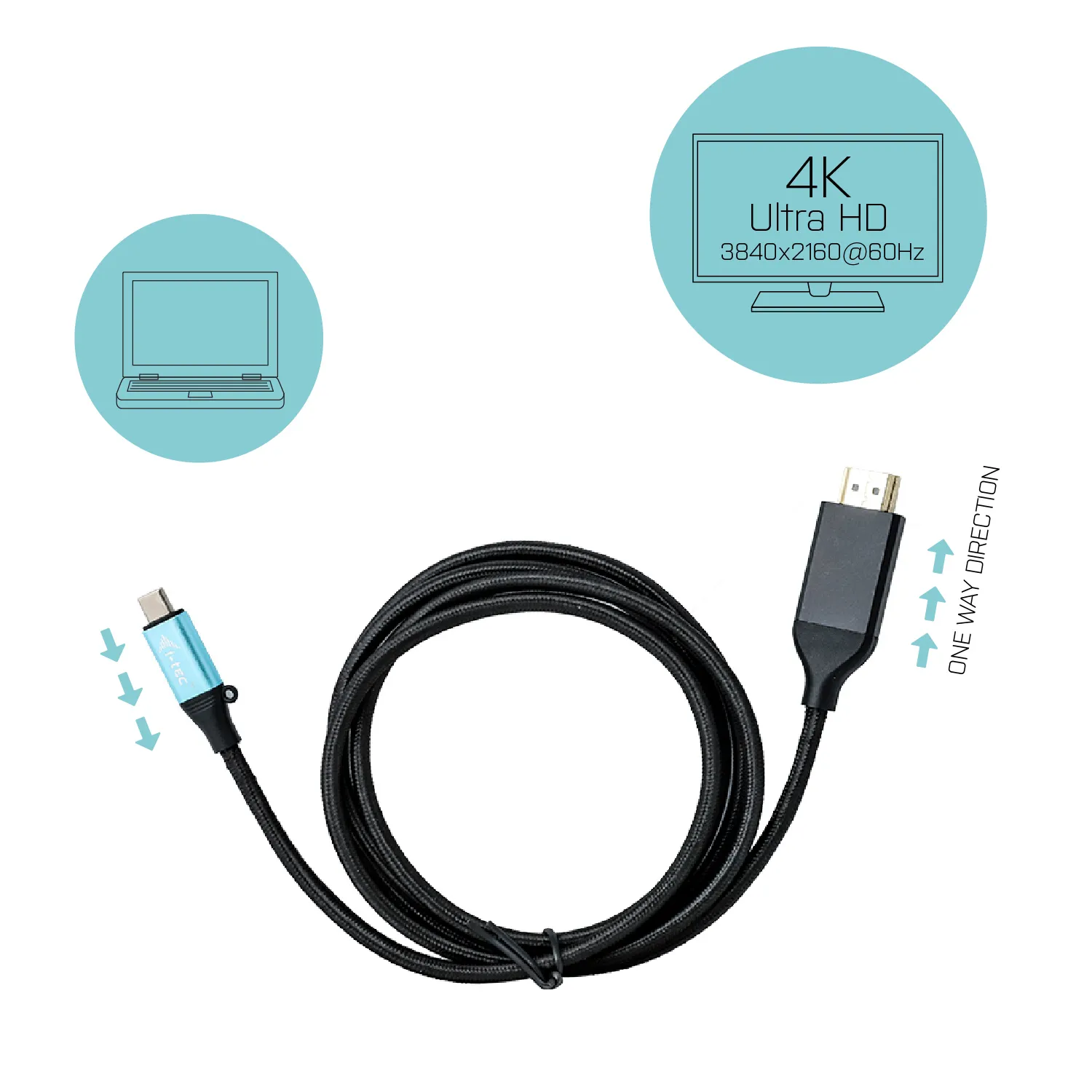 i-tec USB-C HDMI Cable Adapter 4K / 60 Hz 200cm – Bild 4