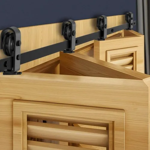 VEVOR Schiebetürsystem für faltbare Schiebetüren, 193 cm Schiebetürbeschlag, geeignet für vier 45,7 cm große Schrank-, Speisekammer- & Wäschetüren (nicht im Lieferumfang enthalten) VEVOR Schiebetürsystem für faltbare Schiebetüren, 193 cm Schiebetürbeschlag, geeignet für vier 45,7 cm große Schrank-, Speisekammer- & Wäschetüren (nicht im Lieferumfang enthalten)