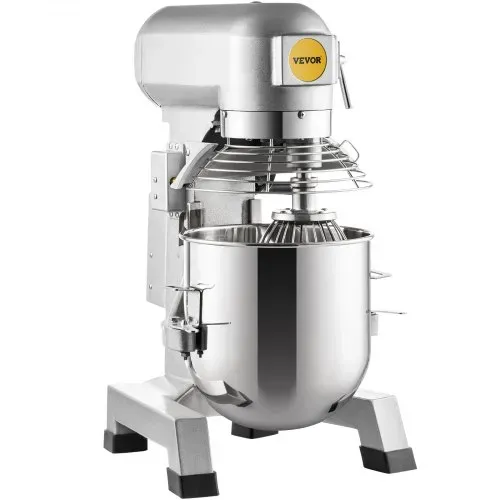 VEVOR Knetmaschine Küchenmaschine, 14 L Schüsselkapazität Knetmaschine, 3 Geschwindigkeit Rührbesen, Knethaken, Drahtseil, Edelstahlschüssel Teigmaschine 500 W, Silber Küchenmaschine Timerfunktion – Bild 9