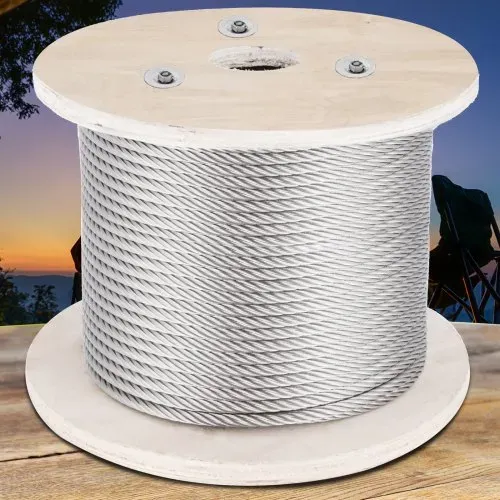 VEVOR 316-Edelstahlkabel, 152 m langes Edelstahldrahtseil mit 4 mm Durchmesser und 1x19-Konstruktion, 1496 kg Bruchfestigkeitsstahlkabel für Außengeländer, Terrassen, DIY-Balustraden – Bild 7