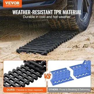 VEVOR 7 TONNEN Traktionsbretter mit TPR-Material, Bergungsbretter für Geländefahrzeuge/Autos/Pickups/SUVs/Wohnmobile, Paar Reifen-Traktionsmatten auf Schnee, Sand, Schlamm und losem Untergrund, Aufbewahrungstaschen, kurz, schwarz VEVOR 7 TONNEN Traktionsbretter mit TPR-Material, Bergungsbretter für Geländefahrzeuge/Autos/Pickups/SUVs/Wohnmobile, Paar Reifen-Traktionsmatten auf Schnee, Sand, Schlamm und losem Untergrund, Aufbewahrungstaschen, kurz, schwarz