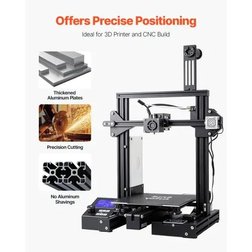 VEVOR 4er Set Aluprofil 1000 mm T-Nut 4040 Aluminium Profil, eloxierte Linearschiene nach europäischem Standard, Nutenprofil für 3D-Drucker, CNC-Maschine DIY, Lasergravur, Schwarz – Bild 4