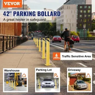 VEVOR 2 Stk. 107 cm Parkplatz-Sicherheitspoller Parkschrankenpfosten, 20 x 20 cm Parkbarriere Parkpfosten, Parkpfosten Verkehrsstraßenröhre Stange, Geeignet für Innen- und Außenbereiche, Parkplätze VEVOR 2 Stk. 107 cm Parkplatz-Sicherheitspoller Parkschrankenpfosten, 20 x 20 cm Parkbarriere Parkpfosten, Parkpfosten Verkehrsstraßenröhre Stange, Geeignet für Innen- und Außenbereiche, Parkplätze
