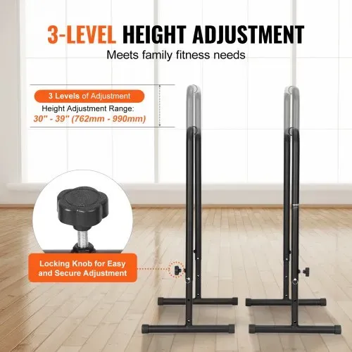 VEVOR Dip-Stangen Dip-Ständer-Station mit Einstellbarer Höhe, 200 kg Fitness-Workout-Dip-Stangen-Station, Stabilisator, Parallette-Liegestützständer, Parallelbarren Krafttraining im Heim-Fitnessstudio – Bild 2