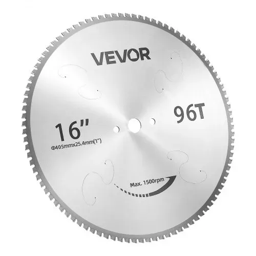 VEVOR Sägeblatt 406,4 mm 96 Zähne Cermet-beschichtet Kalttrennsägeblatt, Kompatibel mit Kappsägen, 4000 Schnitte, Schneiden Glatter Oberflächen ohne Grate, Geräuschreduzierung, Wärmeableitungslöcher – Bild 8