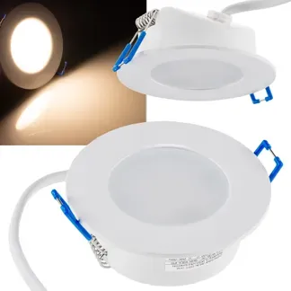 LED-Einbauleuchte “Flat-30 FR-R” 3000K Ø85x30mm, 5W, 590lm, IP44, rund, weiß LED-Einbauleuchte “Flat-30 FR-R” 3000K Ø85x30mm, 5W, 590lm, IP44, rund, weiß