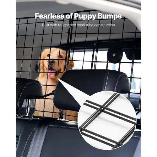 VEVOR Hunde Autobarriere einstellbare Trennwand Hundegitter (928 x 423 mm) Autoschutzgitter für die Rücksitze, Haustierbarriere aus Drahtgeflecht, universell passende Autobarriere für SUVs Lkws – Bild 4