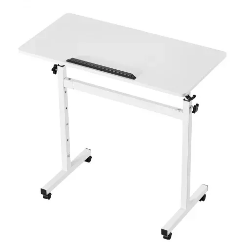 VEVOR Höhenverstellbarer Schreibtisch 810x410mm, 25kg Belastbarer Computertisch mit 360° Neigbarer Tischplatte, Bürotisch mit Haken Feststellbaren Rollen, Steh-Sitz-Tisch für Homeoffice Arbeitszimmer – Bild 8