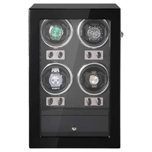 VEVOR Uhrenbeweger, Automatik-Uhrenbeweger, Watch Winder, Uhrenbeweger für Automatikuhren, Automatischer Uhrenbeweger mit Platz für 4 Uhren, LED Beleuchtung, 150–207 mm Einstellbar Riemenlänge – Bild 9