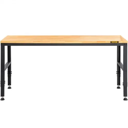 VEVOR Höhenverstellbare Werkbank 183x64x72-97cm Spanntisch, 900 kg Gewichtskapazität Arbeitstisch, Braun Klappbare Werkzeugbank aus Kaltgewalzter Stahl, Multifunktionswerktisch für Lager & Büro – Bild 10