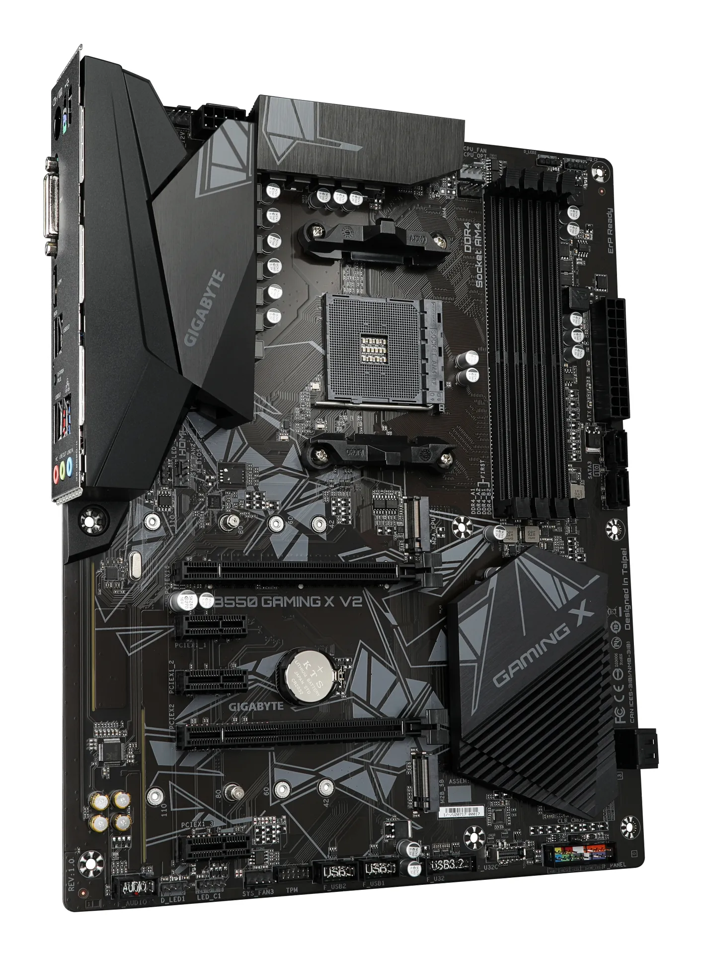 GIGABYTE B550 Gaming X V2 Mainboard – AMD Ryzen 5000 CPUs, 10+3 Phasen VRM, bis zu 4733 MHz DDR4, 1xPCIe 4.0 + 1xPCIe 3.0 M.2, 1GbE LAN, USB 3.2 Gen 2 – Bild 3