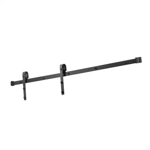 VEVOR Schiebetürsystem 1,5 m Laufschiene, Schiebetürbeschlag Tragkraft 150 kg, Kompatibel mit 762 mm max. Breite und 34,92 bis 44,45 mm Dicke, langlebige Schiene & J-förmige Rolle, Schwarz – Bild 9