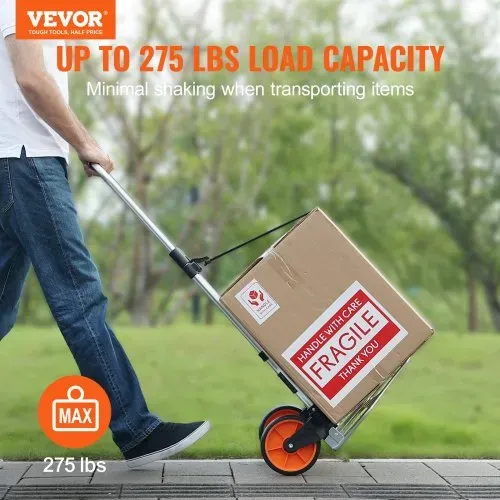 VEVOR Sackkarre Klappbar 125kg Transportkarre aus Aluminiumlegierung und Kunststoff Stapelkarre mit verstellbarem Griff 820-1105mm Faltbarer Trolley inkl. Bindeseil kompakte Größe zum Verstauen VEVOR Sackkarre Klappbar 125kg Transportkarre aus Aluminiumlegierung und Kunststoff Stapelkarre mit verstellbarem Griff 820-1105mm Faltbarer Trolley inkl. Bindeseil kompakte Größe zum Verstauen