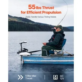 VEVOR Elektro Außenborder, 25 kg Schub mit GPS, 10-Gang-Bugmontage-Salzwasser-Bootsmotor, Trolling Motor mit Fernbedienung und LCD-Batterieanzeige, für Kajaks, Fischerboote, 915 mm Schaft VEVOR Elektro Außenborder, 25 kg Schub mit GPS, 10-Gang-Bugmontage-Salzwasser-Bootsmotor, Trolling Motor mit Fernbedienung und LCD-Batterieanzeige, für Kajaks, Fischerboote, 915 mm Schaft