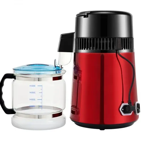 VEVOR Wasser Destillierer 1L/Std. 750 W Wasserdestilliergerät Destilliertes Wasser Edelstahl Distilleranlage, Rot Wasserdestillierapparat Borosilikatglas-Kanne Reinwasser Destillieren für Haushalt – Bild 10
