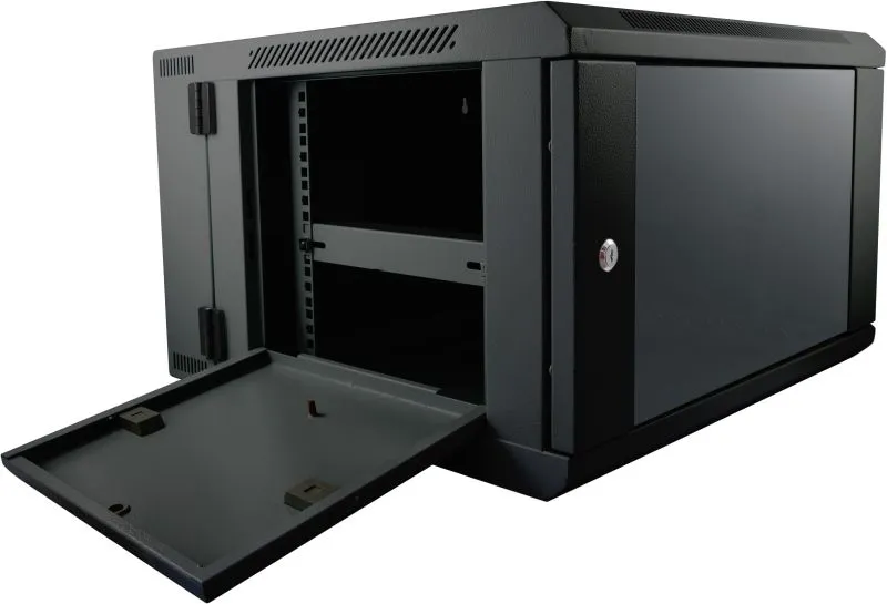 ALLNET 19"Wandgehäuse, 12HE, 2-teilig, T600mm, Schwarz, SMB-Serie, – Bild 2