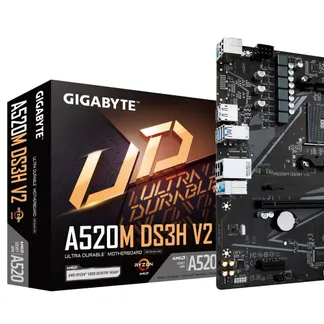 GIGABYTE A520M DS3H V2 Mainboard – Unterstützt AMD Ryzen 5000 Serie AM4 CPUs, bis zu 4733 MHz DDR4 (OC), PCIe 3.0 x16, GbE LAN, USB 3.2 Gen 1 GIGABYTE A520M DS3H V2 Mainboard – Unterstützt AMD Ryzen 5000 Serie AM4 CPUs, bis zu 4733 MHz DDR4 (OC), PCIe 3.0 x16, GbE LAN, USB 3.2 Gen 1