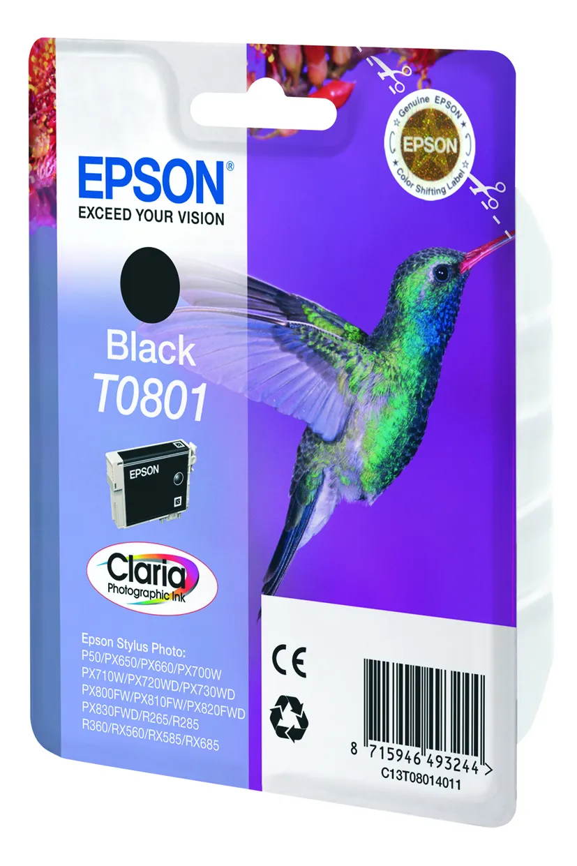 Epson Hummingbird Singlepack Black T0801 Claria Photographic Ink – Bild 2