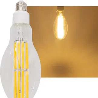 LED Filament-Lampe E27 50W “FHE-50” 7841lm, 2700K, warmweiß, ØxH 9x24cm LED Filament-Lampe E27 50W “FHE-50” 7841lm, 2700K, warmweiß, ØxH 9x24cm