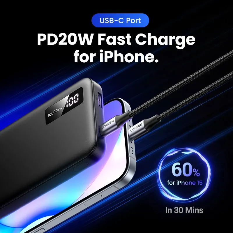 Ugreen 25742 Powerbank Lithium-Ion (Li-Ion) 10000 mAh Schwarz – Bild 2