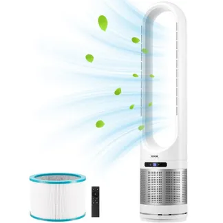 VEVOR Turmventilator ohne Flügel, 4,7 m/s schneller Standventilator, 80° oszillierende Ventilatoren mit 8 Gang, 8-Stunden-Timer, H13-HEPA-Filterung, Fernbedienung & Luftreinigungsmodus VEVOR Turmventilator ohne Flügel, 4,7 m/s schneller Standventilator, 80° oszillierende Ventilatoren mit 8 Gang, 8-Stunden-Timer, H13-HEPA-Filterung, Fernbedienung & Luftreinigungsmodus