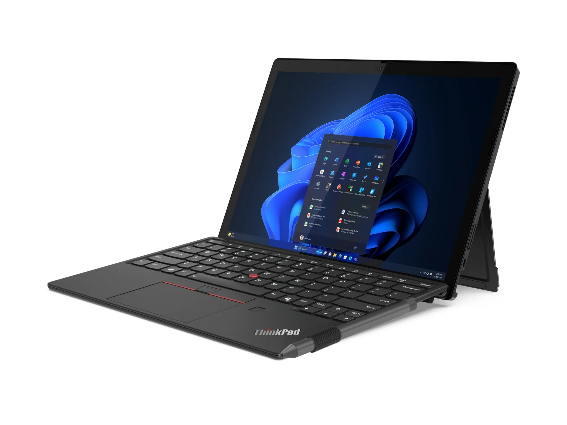 Lenovo ThinkPad X12 Detachable Gen 2 Intel Core Ultra 7 164U Hybrid (2-in-1) 31,2 cm (12.3") Touchscreen Full HD+ 32 GB LPDDR5x-SDRAM 1 TB SSD Wi-Fi 6E (802.11ax) Windows 11 Pro Deutsch Schwarz – Bild 3