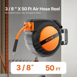 VEVOR Druckluft Schlauchtrommel, 9,52 mm x 15,24 m Luftschlauch, max. 300 PSI, Schlauchaufroller mit automatischem Aufrollen, Decken-/Wandmontage, geschlossene PP-Rolle & 180°-Schwenkhalterung VEVOR Druckluft Schlauchtrommel, 9,52 mm x 15,24 m Luftschlauch, max. 300 PSI, Schlauchaufroller mit automatischem Aufrollen, Decken-/Wandmontage, geschlossene PP-Rolle & 180°-Schwenkhalterung