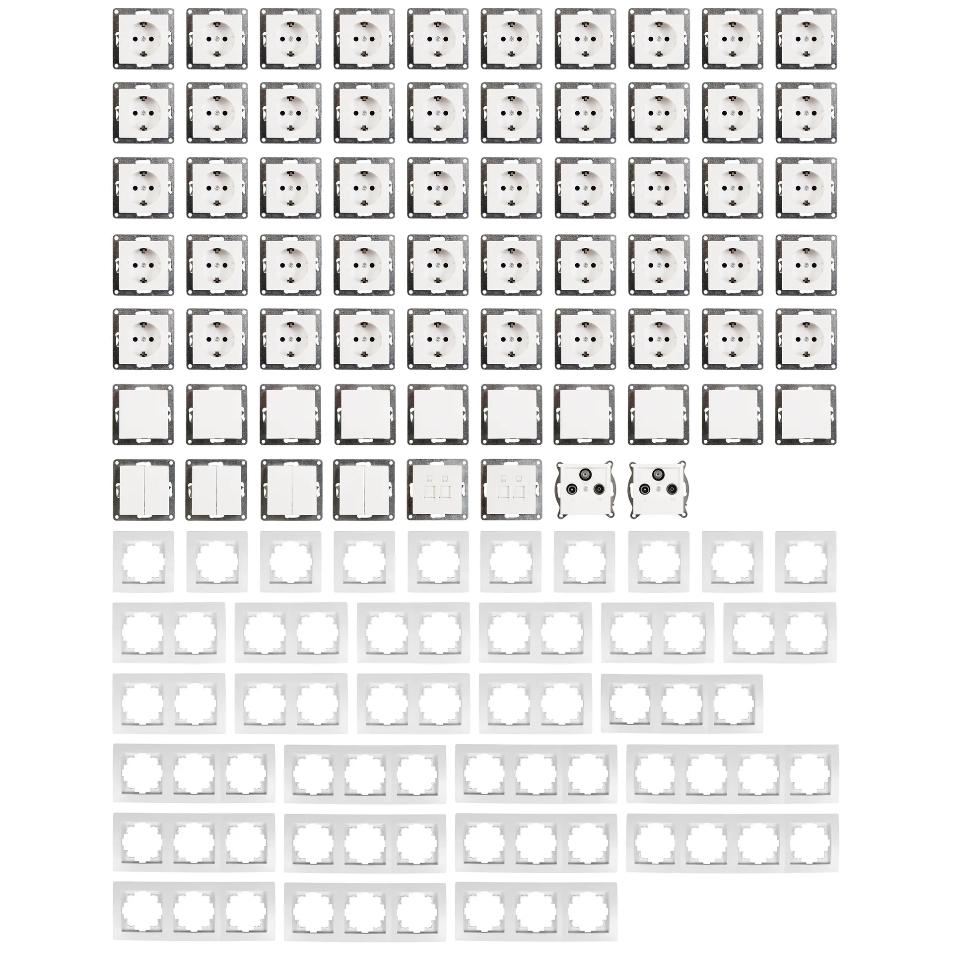 Schalter und Steckdosen Set McPower Flair ''Megaset'' 100-teilig, weiß – Bild 3