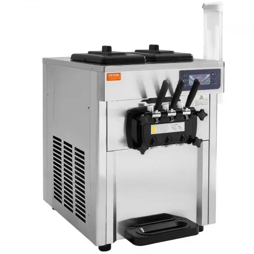 VEVOR Kommerzielle Eismaschine 18–28 L/h, 3 Geschmacksrichtungen, Italienische Eismaschine, 2 x 5,5 L Trichter, LCD-Panel, Automatische Vorkühlung, Reinigung, für Joghurt, Kaffee, Snackbar, Restaurant – Bild 9