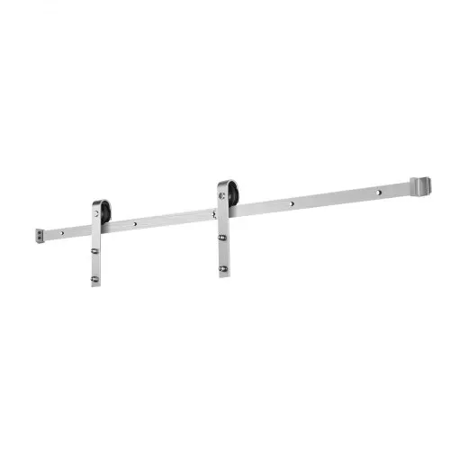 VEVOR Schiebetürsystem 1,5m Laufschiene, Tragkraft 150 kg, Kompatibel mit 762mm max. Breite & 34,92-44,45 mm Dicke, einzelne Schiebetür für Scheunentore, Schiene & J-förmige Rolle, Silber – Bild 9