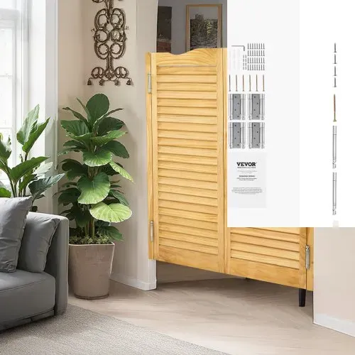 VEVOR Saloontür, 805x28x1060 mm, Schwingtür mit Scharnieren & Beschlagsatz, Flügeltür, einfach zu installieren, gewölbte Innenschwingtüren für Cafés, Flur, Küche, Bar, Pub, Eingang, Holzfarbe – Bild 7