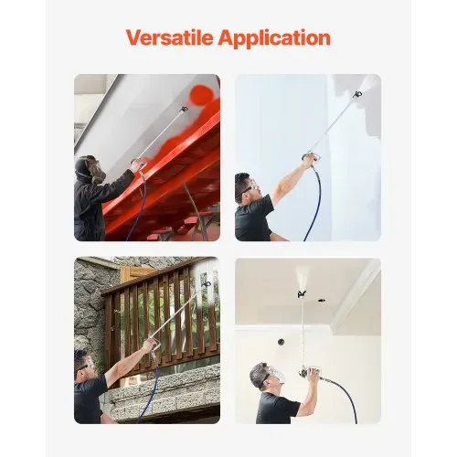 VEVOR Airless Farbspritzpistole und Schlauch Set, 3600 PSI Farbspritzschlauch-Set mit 5 Spitzen, 211, 315, 417, 517, 623, Airless-Spritzpistolen-Set mit Filtern, Schlauch und Verlängerungsstangen – Bild 5