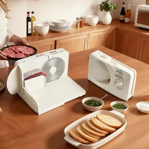 VEVOR Allesschneider Fleischschneider 180 W elektrische Aufschnittmaschine mit 17 cm Klinge, Fleischschneidemaschine mit 0–15 mm einstellbarer Dicke, für gefrorenes Fleisch Schinken Prime Steak – Bild 7