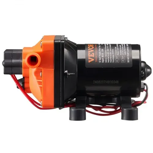 VEVOR 12-V-Membranpumpe, 11,36 L/min, 4-Kammer-DC-Wasserpumpe mit automatischem Druckschalter 40–100 PSI einstellbar, 55 PSI, 1/2 Zoll MNPT-Anschluss, für Wohnmobil, Yacht, Imbisswagen, Camper, Marine – Bild 10