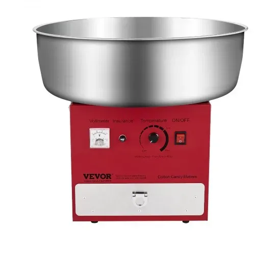 VEVOR elektrische Zuckerwattemaschine kommerzielle Zuckerwattegeräte (1000 W) mit 52 cm Edelstahlschüssel & Zuckerschaufel & Schublade, perfekt für Kindergeburtstage Familienfeiern Partys Rot – Bild 9