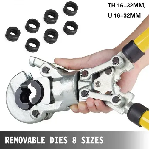VEVOR Presszange U16, U20, U25, U32, TH16, TH20, TH26, TH32 mm, Crimpzange Presszange 6 T Druckkraft, Rohrpresszange mit um 360° Drehbarem Kopf und Ergonomischem Griff, Rohrcrimpzange Tragbar Ø16-32 m – Bild 4