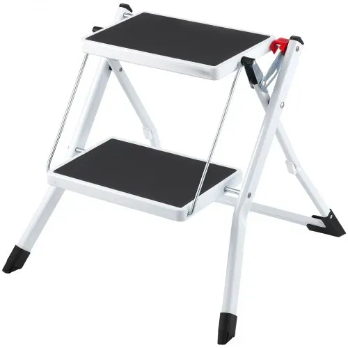VEVOR Haushaltsleiter 500x480x450mm Trittleiter faltbar aus Stahl Stehleiter 2 Stufe Stufenleiter 150kg Tragfähigkeit Klapptritt Doppelstufenleiter 445mm hoch Küchenleiter Rutschfest Tritthocker – Bild 9
