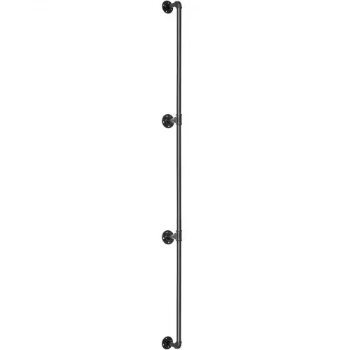 VEVOR 3x Retro Wasserrohr Handlauf 240cm Industrieller Geländer Schutzbügel Kohlenstoffstahl 4x Wandhalterungen Handlauf Rustikal 200kg Tragfähigkeit Geeignet für Handläufe im Innen-/Außenbereich – Bild 8