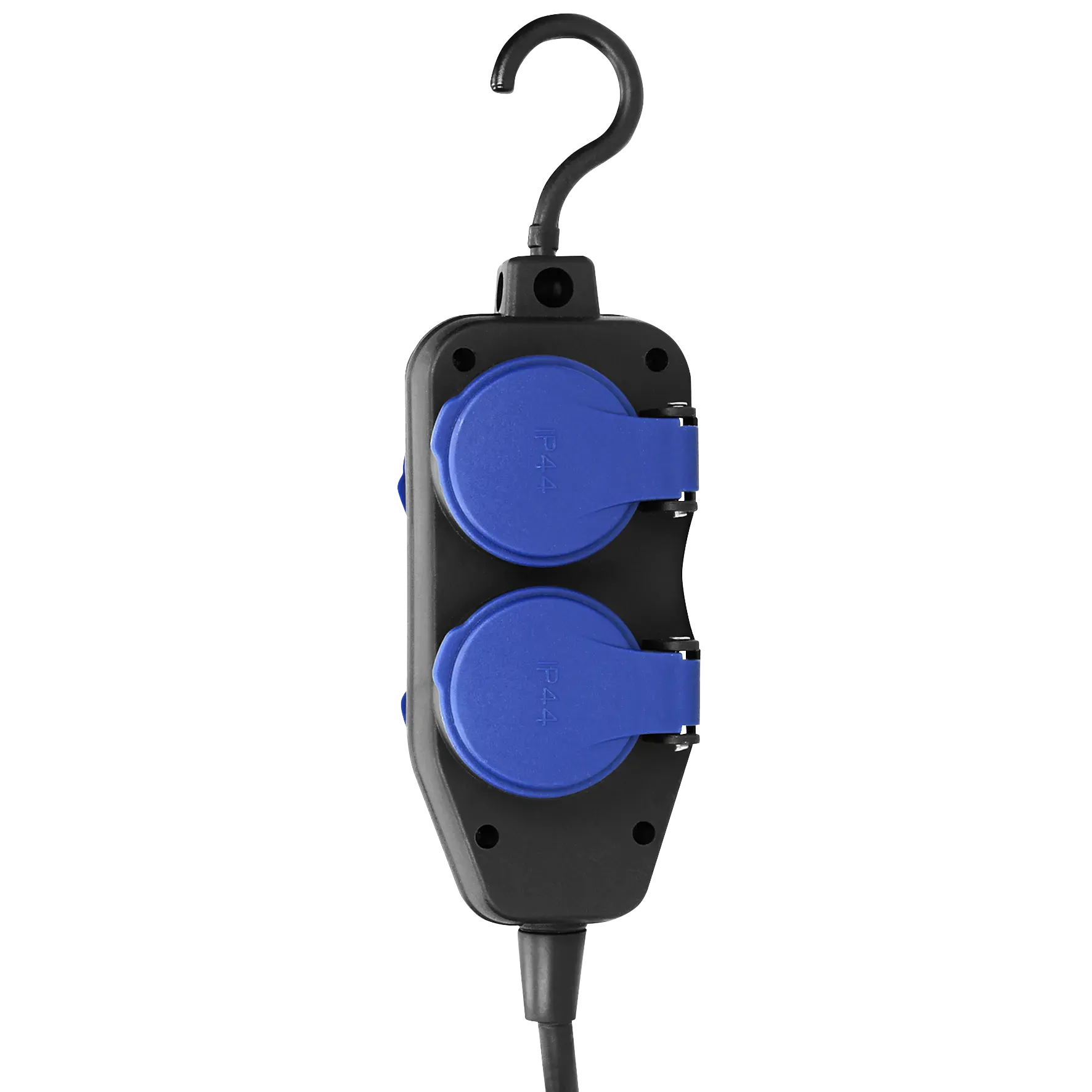 Netzkabel Schutzkontakt-Verlängerung, 4fach, 5m, 3×1,5mm², IP44, schwarz Netzkabel Schutzkontakt-Verlängerung, 4fach, 5m, 3×1,5mm², IP44, schwarz