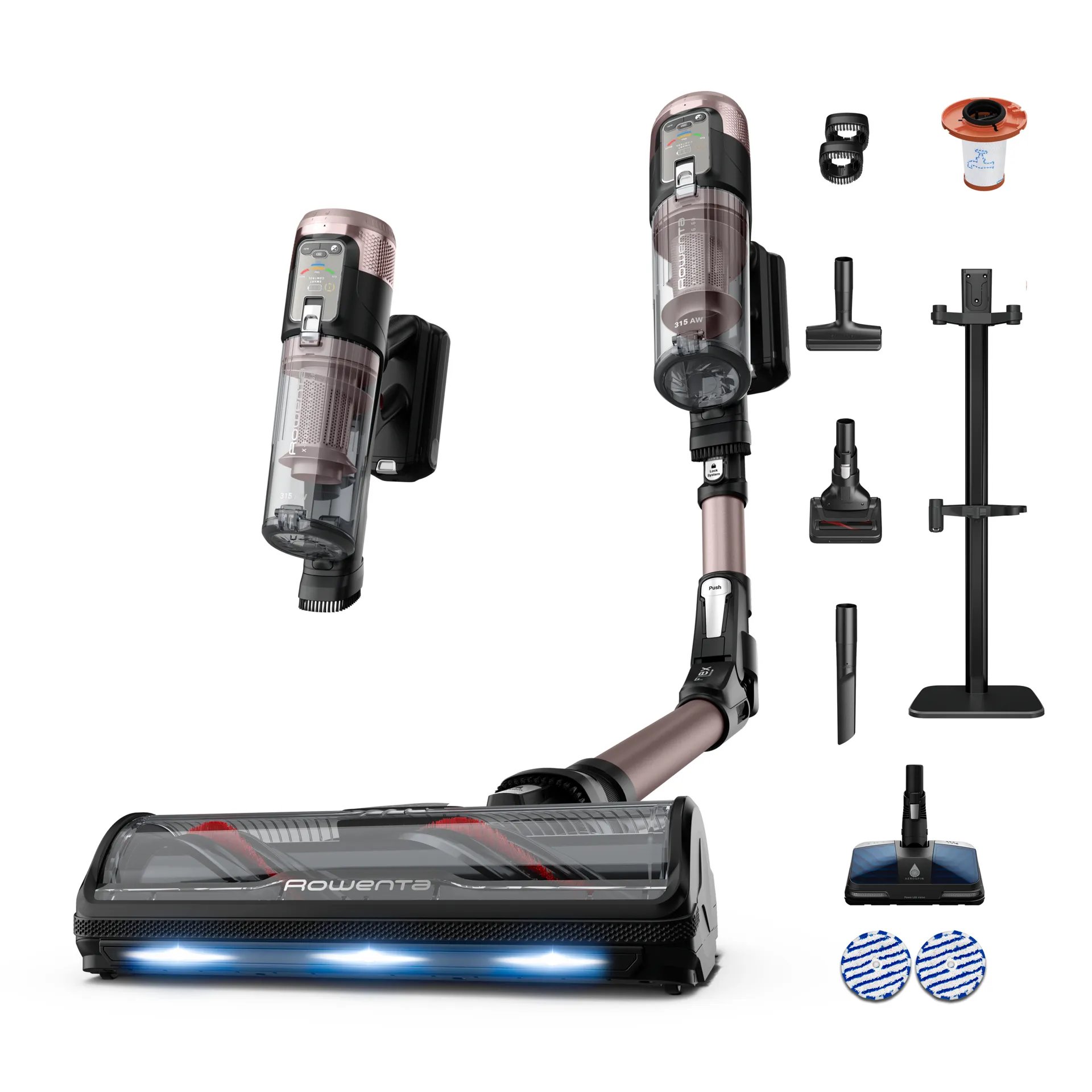 Rowenta X-Force Flex RH9CD9E0 Stabstaubsauger/Elektrischer Besen 2-in-1-Stabstaubsauger Akku Trocken&Nass Beutellos 0,65 l Bronze – Bild 2