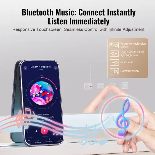 VEVOR Hollywood Schminkspiegel mit Beleuchtung, Kosmetikspiegel mit 3 Farbbeleuchtungsmodi, LED-Schminkspiegel mit Lichtern, 5-fache Vergrößerung, Bluetooth, USB, Smart-Touch-Steuerung, 797x547mm – Bild 2