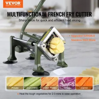 VEVOR Pommes-Frites-Schneider, Kartoffelschneider mit 1/2 Zoll Edelstahlklingen, manueller Kartoffelzerkleinerer mit Saugnäpfen & grünem Griff, ideal für Kartoffeln Pommes Frites Gurken Gemüse VEVOR Pommes-Frites-Schneider, Kartoffelschneider mit 1/2 Zoll Edelstahlklingen, manueller Kartoffelzerkleinerer mit Saugnäpfen & grünem Griff, ideal für Kartoffeln Pommes Frites Gurken Gemüse