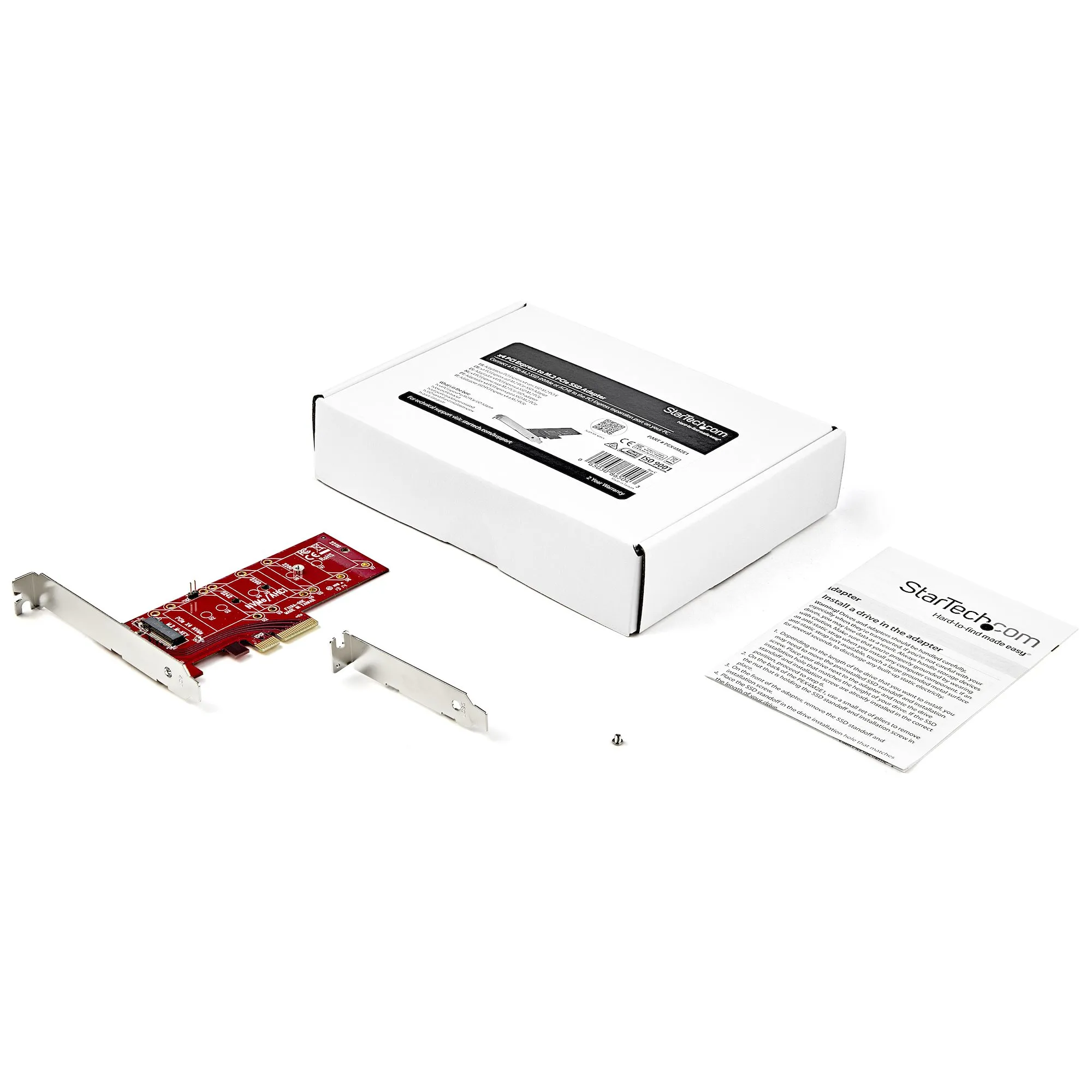 StarTech.com M2 PCIe SSD Adapter - x4 PCIe 3.0 NVMe / AHCI / NGFF / M-Key - Niedrigprofil und Vollprofil - SSD PCIe M.2 Adapter – Bild 6