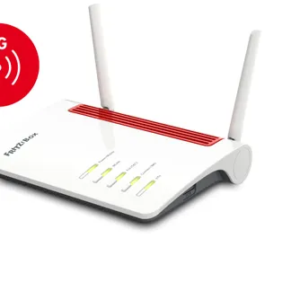 Box FRITZ! 6850 5G WLAN-Router Gigabit Ethernet Dual-Band (2,4 GHz/5 GHz) Schwarz, Rot, Weiß Box FRITZ! 6850 5G WLAN-Router Gigabit Ethernet Dual-Band (2,4 GHz/5 GHz) Schwarz, Rot, Weiß