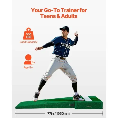 VEVOR Pitching Mound, tragbarer Baseball Pitcher Mound, 77 Zoll Pitching-Trainingsausrüstung (Oudoor / Indoor), Softball-Pitching-Hilfen mit Antifade-Rasen & Pitching-Gummi & Tragegriff VEVOR Pitching Mound, tragbarer Baseball Pitcher Mound, 77 Zoll Pitching-Trainingsausrüstung (Oudoor / Indoor), Softball-Pitching-Hilfen mit Antifade-Rasen & Pitching-Gummi & Tragegriff