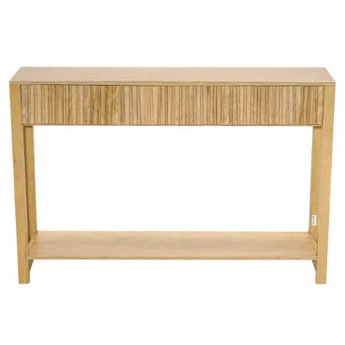 VEVOR Konsolentisch Beistelltisch mit Schubladen & Ablagefach, schmaler rechteckiger Eingangstisch aus MDF + Spanplatte für Flur Schlafzimmer Wohnzimmer Foyer, Flurtisch 120 x 30 x 80 cm Naturholz – Bild 8
