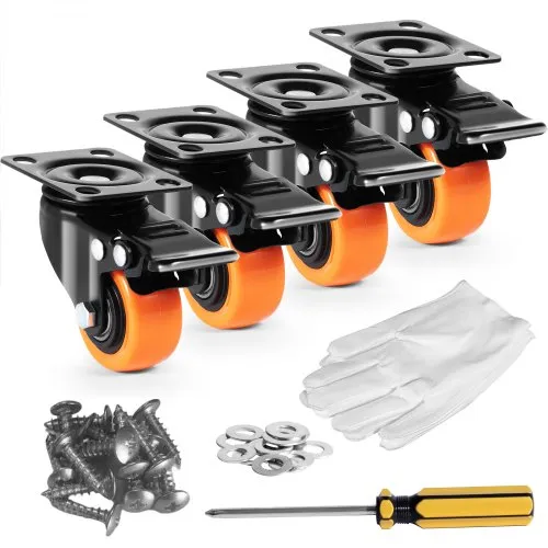 VEVOR Möbelrollen 4er-Set Lenkrollen PVC φ50,8mm Laufrollen 272kg Tragfähigkeit Transportrollen mit Doppelkugellagern Kastenrollen 360° Drehbar Schwerlastrollen für Häusern Büros Studios Fabriken VEVOR Möbelrollen 4er-Set Lenkrollen PVC φ50,8mm Laufrollen 272kg Tragfähigkeit Transportrollen mit Doppelkugellagern Kastenrollen 360° Drehbar Schwerlastrollen für Häusern Büros Studios Fabriken