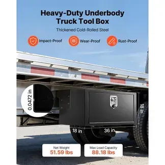 VEVOR Lkw Unterbaubox 914 x 457 x 457 mm Unterflur Staukasten Kaltgewalzter Stahl Wasserdichter Werkzeugkasten mit T-Griff Schloss für Lkw Anhänger Transporter Werkzeugkiste Unterflurkasten Schwarz VEVOR Lkw Unterbaubox 914 x 457 x 457 mm Unterflur Staukasten Kaltgewalzter Stahl Wasserdichter Werkzeugkasten mit T-Griff Schloss für Lkw Anhänger Transporter Werkzeugkiste Unterflurkasten Schwarz